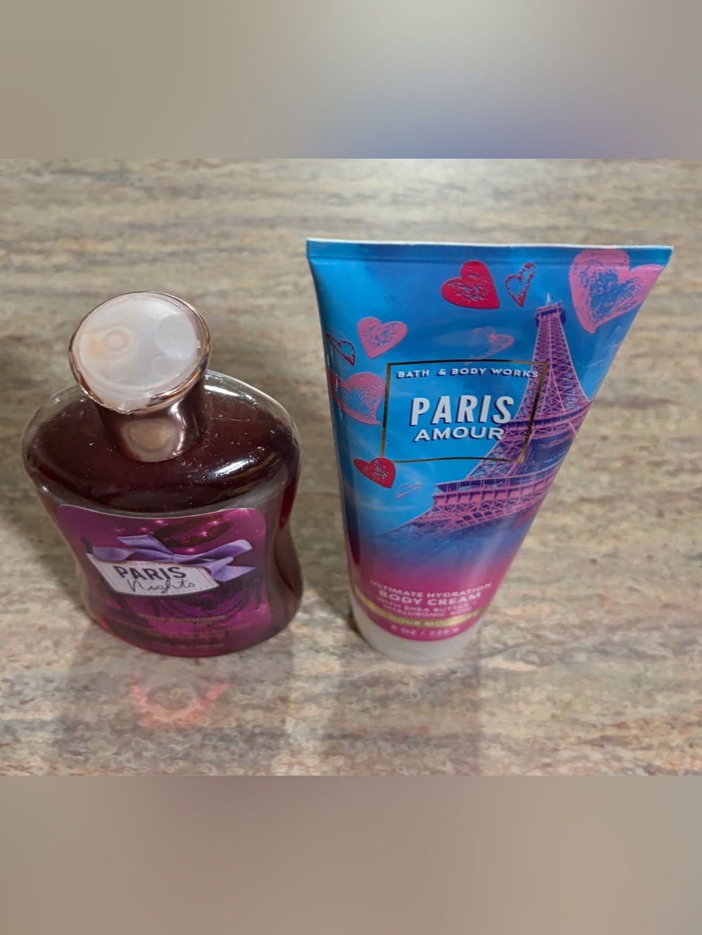 Bath & Body Works Retired Paris Nights Shower Gel & Paris Amour Body Cream -